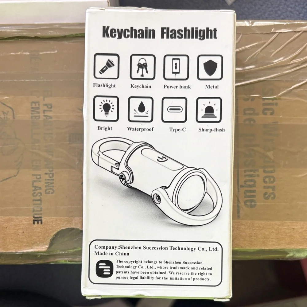 Compact Black Keychain Flashlight